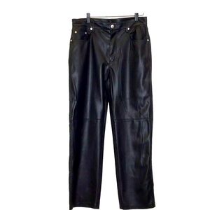 Nanushka Black Wide Vegan Leather Pants Large